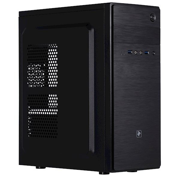 2E Computer case ALFA (E185-400) MidT, PSU 2E ATX400W, MidT,2xUSB2.0,1xUSB3.0, steel (side panel), black