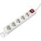 Power strip 2E 5XSchuko with switch, 3G*1.5mm2, 1.5m, white