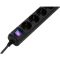 2E-U05ES15M1.5BK Power strip 2E 5XSchuko with switch, 3G*1.5mm2, 1.5m, black