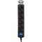 2E-U05ES15M1.5BK Power strip 2E 5XSchuko with switch, 3G*1.5mm2, 1.5m, black