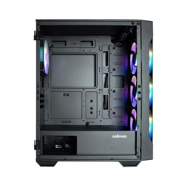 Zalman PC case I3 Neo TG without PSU, 1xUSB3.0, 2xUSB2.0, 4x120mm ARGB, VGA 355mm, LCS ready, TG Side/Front Panel, ATX, black