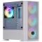 2E Gaming Computer case Calleo GB700W, without PSU, 2xUSB 3.0, 1xUSB 2.0, 4x120mm ARGB, controller with remote, TG Side Window, mATX, White