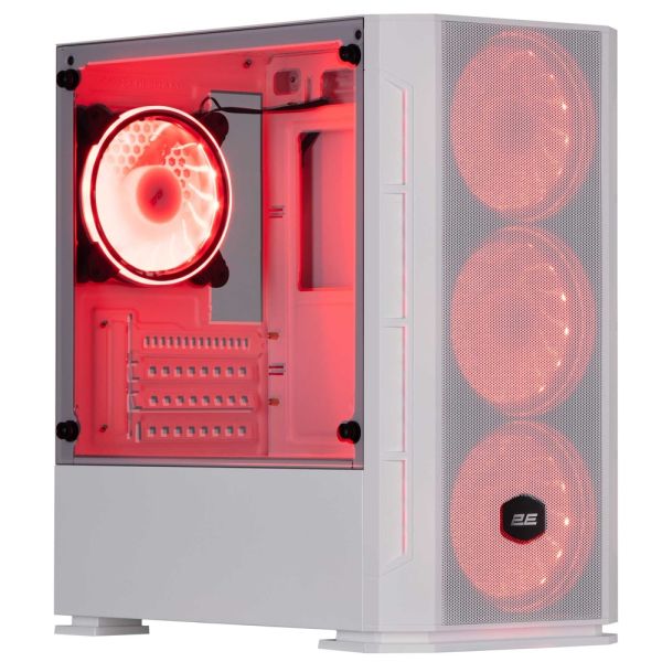 2E Gaming Computer case Calleo GB700W, without PSU, 2xUSB 3.0, 1xUSB 2.0, 4x120mm ARGB, controller with remote, TG Side Window, mATX, White