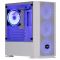 2E Gaming Computer case Calleo GB700W, without PSU, 2xUSB 3.0, 1xUSB 2.0, 4x120mm ARGB, controller with remote, TG Side Window, mATX, White