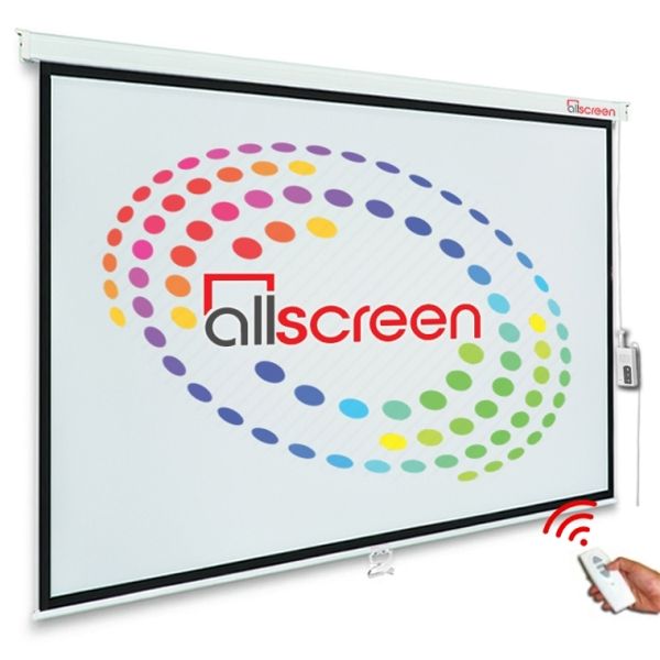 ALLSCREEN ELECTRIC PROJECTION SCREEN 240X180CM CMP-12043 HD FABRIC WITH REMOTE CONTROL DIAGONAL 120 INCH / 304 CM