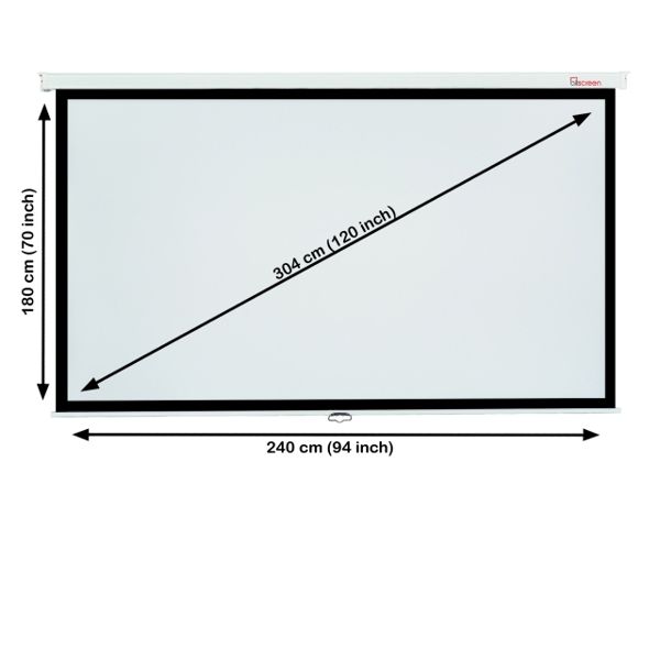 ALLSCREEN ELECTRIC PROJECTION SCREEN 240X180CM CMP-12043 HD FABRIC WITH REMOTE CONTROL DIAGONAL 120 INCH / 304 CM