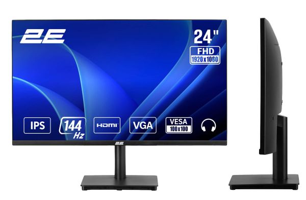 Monitor 2E 23.8" C2426B D-Sub, HDMI, IPS, 144Hz, FreeSync