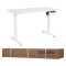 2E Computer Desk CE120W, height 72-120cm, electric motor, tabletop 120 60cm (white), metal base (white)