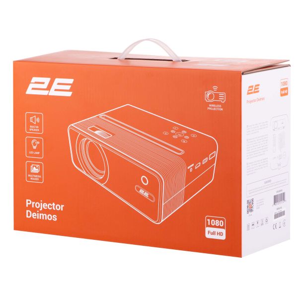 Projector 2E Deimos FHD, 200 lm, LED, 1.57, WiFi
