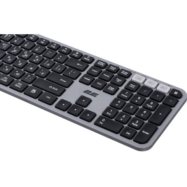 2E Combo keyboard and mouse MK440 WL/BT, EN/UK/RU, grey-black