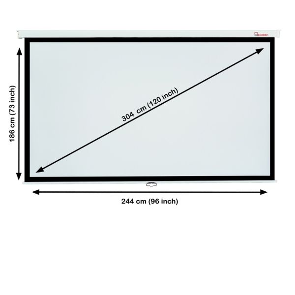 Projector screen ALLSCREEN MANUAL PROJECTION SCREEN 244X186CM 16:9 HD FABRIC CWP-244186 Diagonal 120 inch / 304 CM