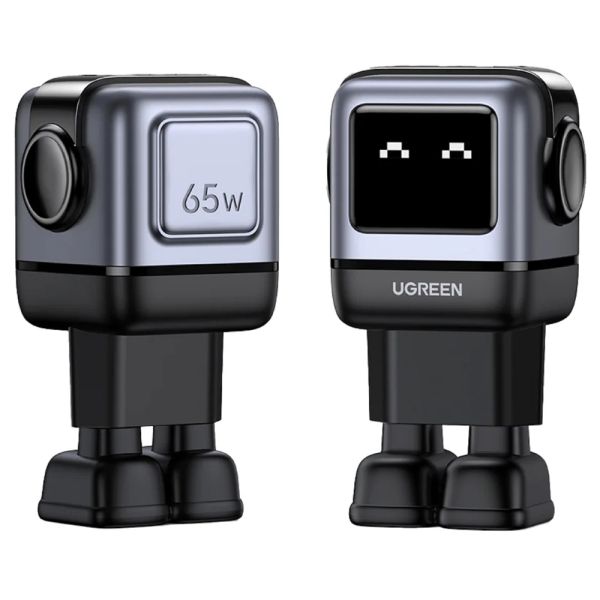 Mobile charger UGREEN CD361 (25685B) Nexode Uno RobotGaN, 65W, USB, Type-C, Black/Grey