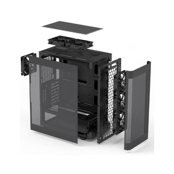 Zalman PC case I4 without PSU, 2xUSB3.0, 1xUSB2.0, 6x120mm, VGA 320mm, LCS ready, Mesh Side/Front Panel, ATX, black