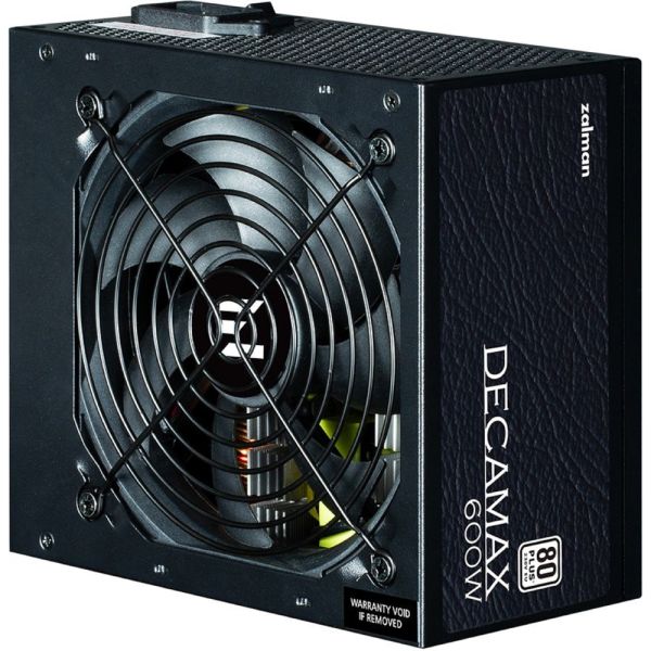 Zalman PSU Decamax  (600W) 85%, 80 Plus, 120мм, 1xMB 24pin(20+4), 1xCPU 8pin(4+4), 3xMolex, 6xSATA, 2xPCIe 8pin(6+2)