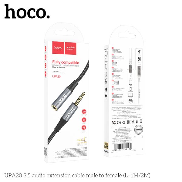 Hoco UPA20 3.5 audio extension cable male to female(L=2M)