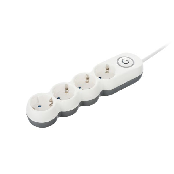 2E power strip Plus 4XSchuko switch 3G*1.0mm2, 3m, white