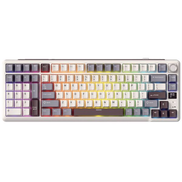 Royal Kludge RK L98 RGB Mechanical Keyboard, Cream Switch, Hot Swappable, Wireless, Type-C, Bluetooth, 2.4GHz, Sandalwood Brown