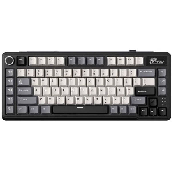 Royal Kludge RK L75 RGB Mechanical Keyboard, Cream Switch, Hot Swappable, Wireless, Type-C, Bluetooth, 2.4GHz, Knight Black