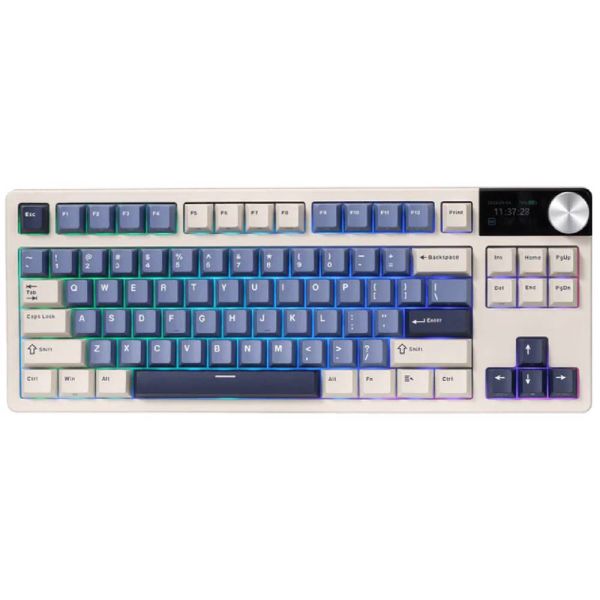 Royal Kludge RK S85 RGB Mechanical Keyboard, Cloud switch, Hot Swappable, Wireless, Type-C, Bluetooth, 2.4GHz, Horizon Blue
