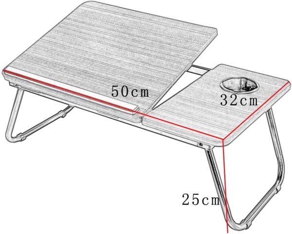 Black Laptop Desk MDF Folding Low Table Center