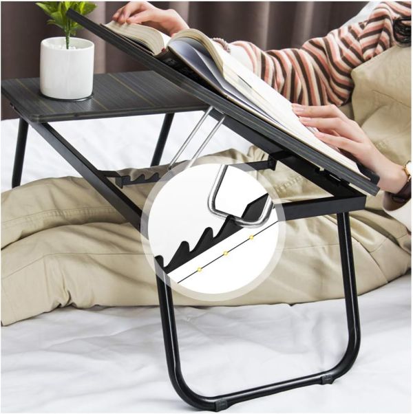 Black Laptop Desk MDF Folding Low Table Center