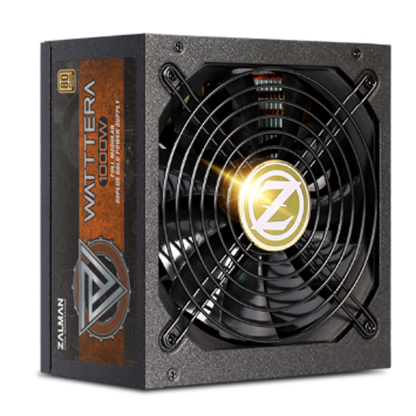 PSU Zalman WATTTERA (1000W) >90%, 80+ Gold, 135mm, 1xMB 24pin(20+4)+1sens 6pin, 2xCPU 8pin(4+4), 3xMolex, 8xSATA, 6xPCIe 8pin(6+2), Fully Modular