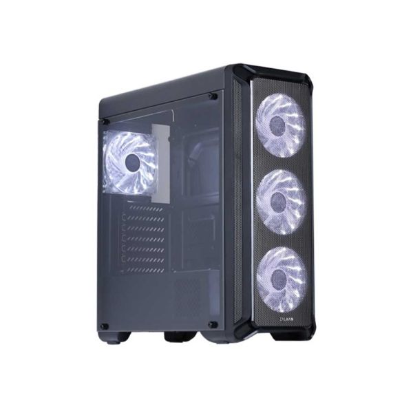 Zalman Computer case  I3, MidT, 2xUSB2.0,1xUSB3.0, 4x120mm White LED, acrylic (side panel), without PSU, black