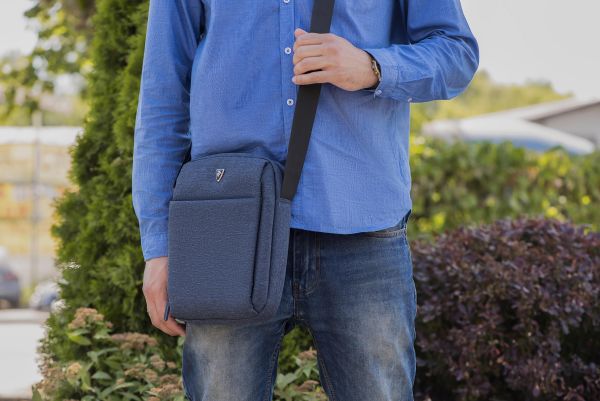 2E Vertical Bag 2E, Melange 10", Navy-Blue