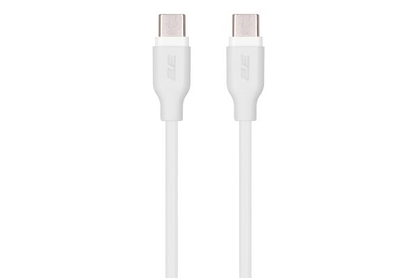2E Сable USB-C > USB-C charge/data, 1m, 60W Type-C, Glow, white