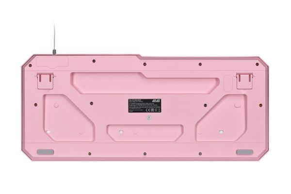 2E GAMING Membrane keyboard KG315 110key, USB-A, EN/UA, RGB, pink