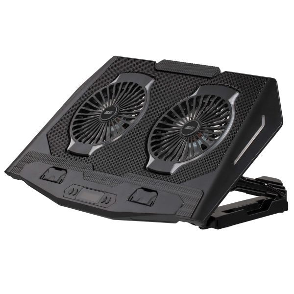 2E GAMING Laptop stand CPG-006, up to 17.3", 2xUSB-A, LCD/phone holder, RGB, black