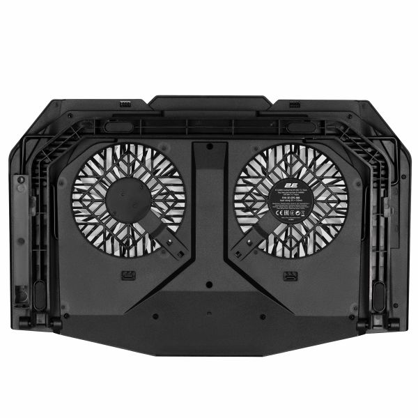 2E GAMING Laptop stand CPG-006, up to 17.3", 2xUSB-A, LCD/phone holder, RGB, black
