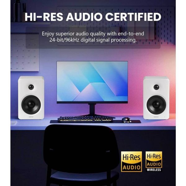Speaker Edifier M90, 100W, HDMI eARC, Optical, Type-C, AUX, Bluetooth, Compact Active Speaker, White