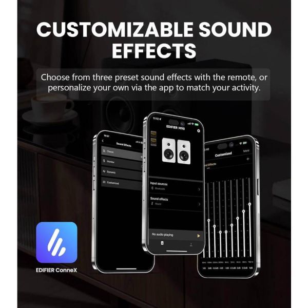 Speaker Edifier M90, 100W, HDMI eARC, Optical, Type-C, AUX, Bluetooth, Compact Active Speaker, Black