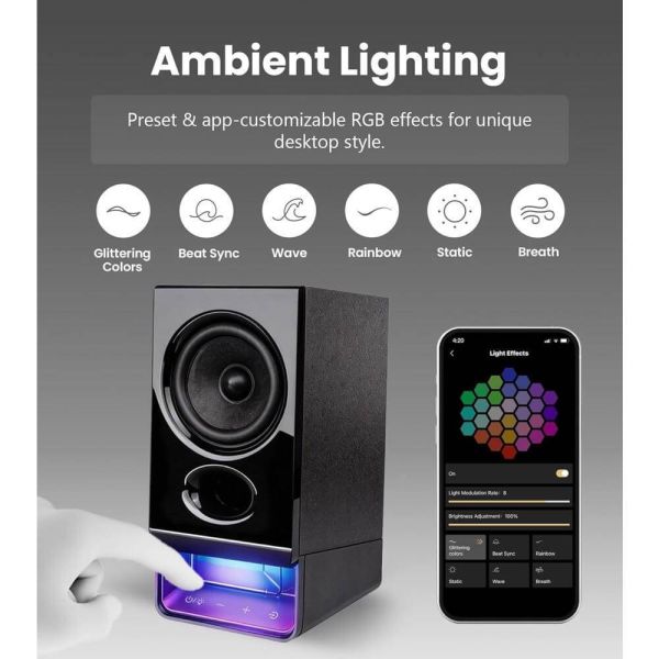 Speaker Edifier R20BT, 5W, Type-C Audio, AUX, Bluetooth, Speaker, Black