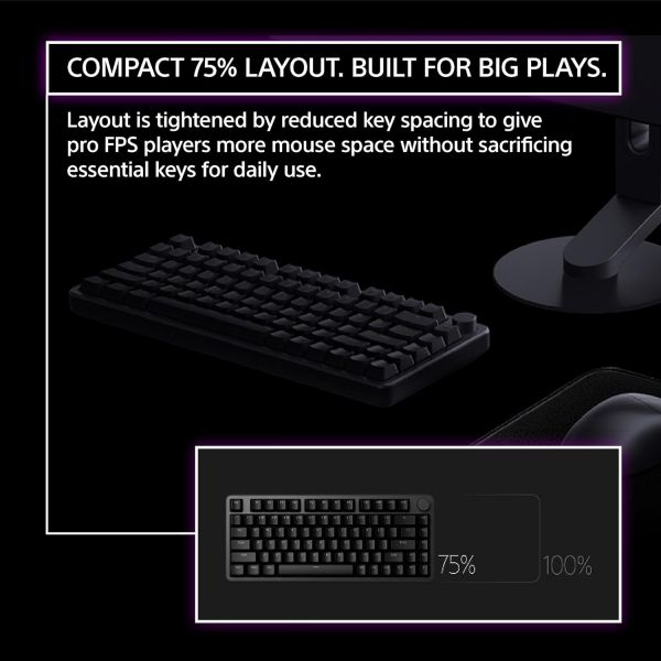 Keyboard/ INZONE KBD-H75 Aluminum Rapid Trigger 8K RGB 75% Gaming Keyboard | Black