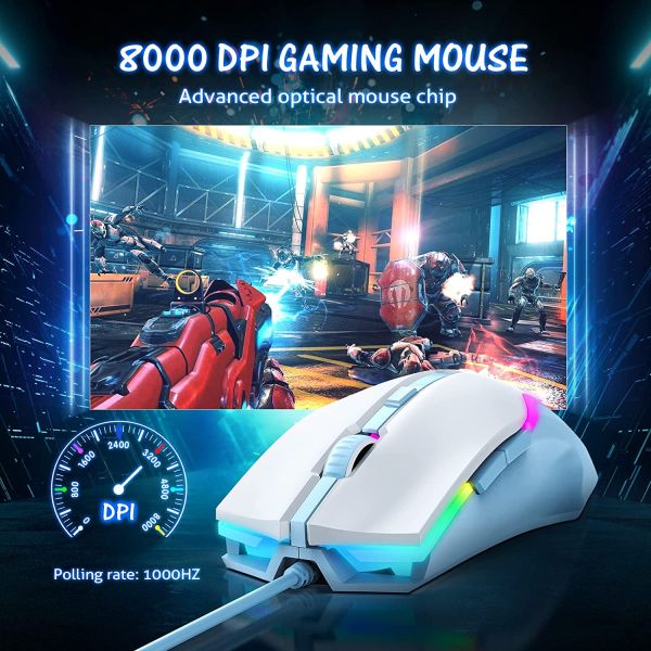 WEEMSBOX Gaming Mouse White