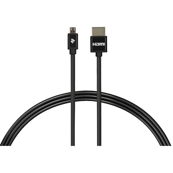 2E Cable HDMI (M/M) 3m, 2.0, Slim High Speed Aluminum, black