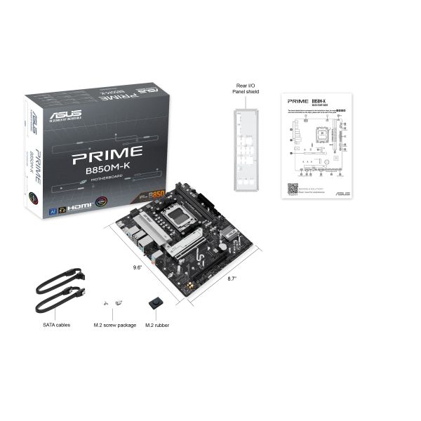 ASUS Motherboard PRIME B850M-K sAM5 B850 4xDDR5 M.2 HDMI DP mATX