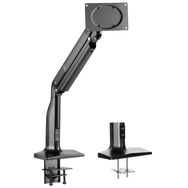 2E Single Monitor Select Spring Assisted Aluminum Monitor Arm with USB