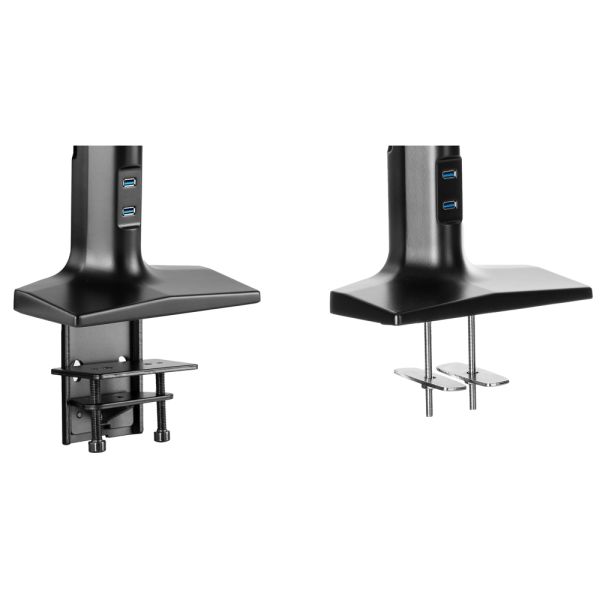 2E Single Monitor Select Spring Assisted Aluminum Monitor Arm with USB