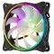 2E GAMING  Case fan (F120OI-ARGB), 120mm, 3+3pin 5V Aura, white blades, black frame,outer-inner LED