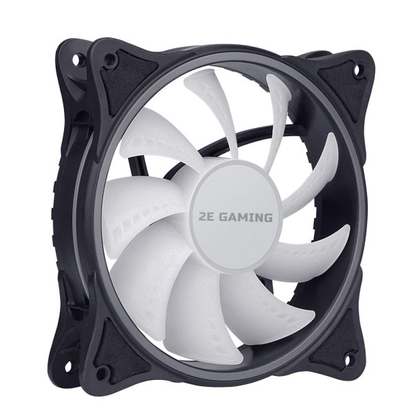2E GAMING  Case fan (F120OI-ARGB), 120mm, 3+3pin 5V Aura, white blades, black frame,outer-inner LED