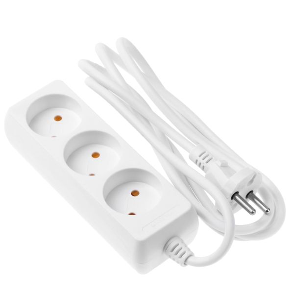 2E power strip 3XCEE7/17, 2G*1.0mm2, 1.8m, white