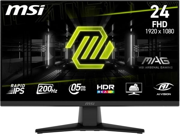 MSI Monitor 23.8" MAG 242F HDMI, DP, Audio, IPS, 200Hz, 0.5ms, sRGB 115%, FreeSync