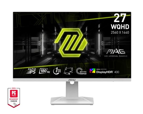 MSI Monitor 27" MAG 274QRFW 2xHDMI, DP, Audio, IPS, 2560x1440, 180Hz, 1ms, sRGB 123%, FreeSync, Pivot, HDR400, white