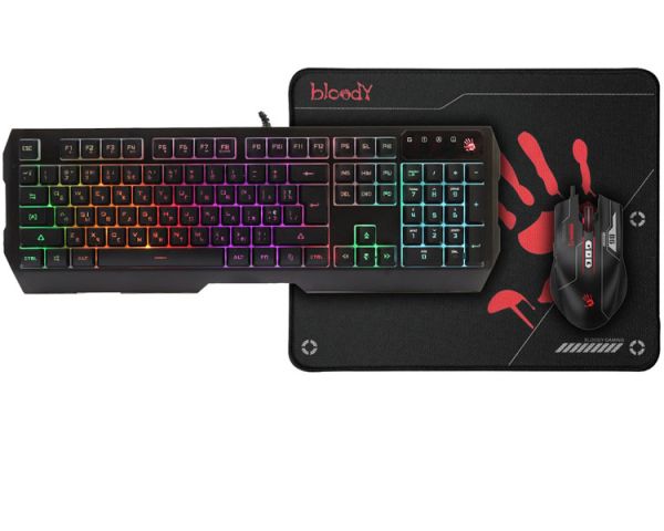 Combo: A4tech Bloody B1700 Gaming Bundle Set Black