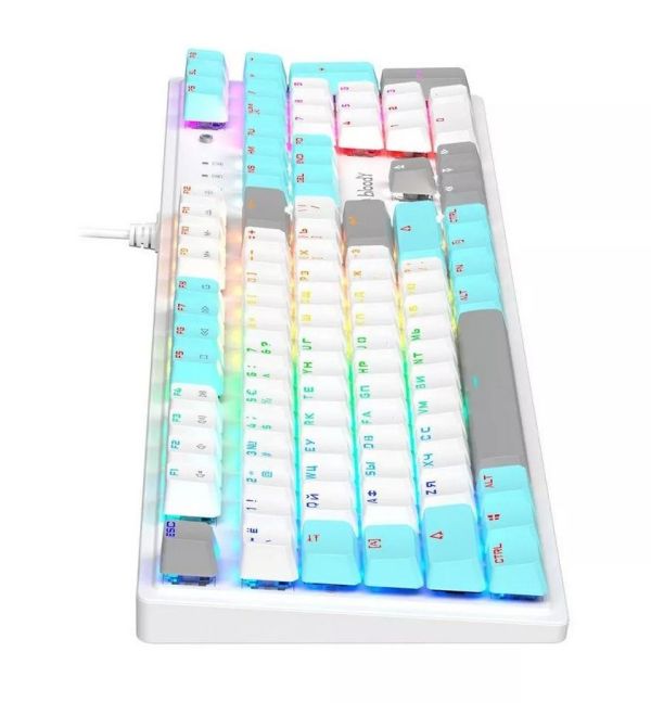 Keyboard: A4Tech Bloody S520N Mechanical BLMS Blue Switch RGB Gaming Keyboard Icy White