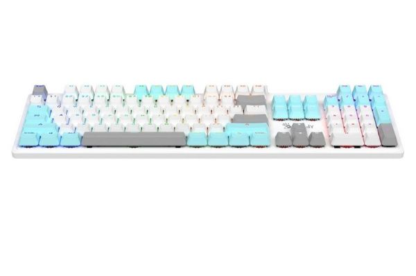 Keyboard: A4Tech Bloody S520N Mechanical BLMS Blue Switch RGB Gaming Keyboard Icy White