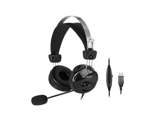 Headphones: A4Tech HU-7P ComfortFit Stereo USB Headset Black